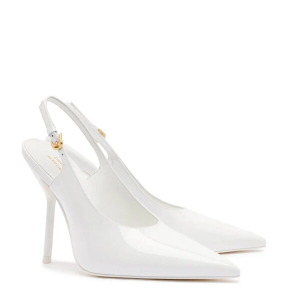 NEW LARROUDE Made In Brazil Leather Altuzuarra Collab Pumps IN White 1225 13m7 - Picture 4 of 9